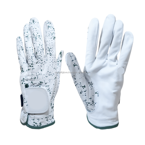 Guantes de Golf de cuero genuino Cabretta de alta calidad para hombres y mujeres, diseño de impresión personalizado de mano izquierda, Material deportivo transpirable de PU - Product Image 1