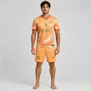 ชุดเสื้อแข่งแบบกำหนดเองที่มีผ้าที่ทนทาน กระชับสบายตัว และเทคโนโลยีการควบคุมความชื้นสำหรับฟุตบอล - Product Image 1