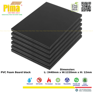 WPC PVC Foam Board Sheet 12mm Thickness 0.6 G/cm3 Density Black Color <b>Fireproof</b> Expanded Plastic Boards Waterproofing <b>Materials</b> - Product Image 4