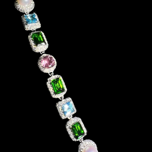 Luxury Women's Rose Gold 925 Silver Moissanite <b>Statement</b> <b>Necklace</b> Channel Setting Geometric Emerald Cut Party Gift Jewelry - Product Image 4