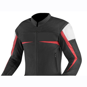 Unisex Full Sleeve Leather Motorcycle Racing <b>Suit</b> Black <b>Red</b> White Color Blocked Windproof Waterproof Breathable Plus Size All - Product Image 5