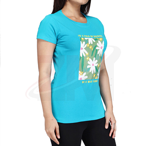 T-shirt imprimé confortable et tendance pour le quotidien et les loisirs, t-shirt imprimé pour femme en mélange de coton doux - Product Image 3