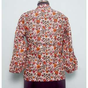 Vestidos Casuales de Oficina para Mujer, 100% Algodón, Hechos a Mano, Tejidos, de Verano y Primavera, Mini, Manga Larga, Cuello Redondo, Estampado Floral, Modernos y Holgados - Product Image 6