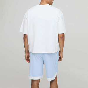 Ensemble court 2 pièces pour homme, 100 % coton, confortable, écologique, imprimé, respirant, séchage rapide, avec logo brodé personnalisé – Vente chaude - Product Image 2