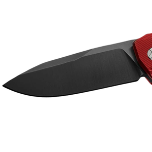 Navajas Plegables Rojas con Hoja Recubierta de Negro y Mango con Diseño Geométrico, Clip de Bolsillo para Camping, Viajes y Uso en Exteriores - Product Image 2