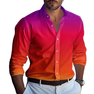 Chemise décontractée pour hommes série Designer rouge et blanc doux et confortable 100% coton nouveau pour les vêtements d'automne et d'hiver - Product Image 1