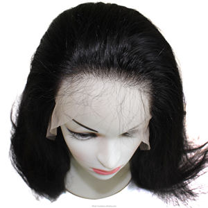 Perruques de cheveux naturels péruviens à Double trame, vente en gros de perruque de cheveux humains brésiliens lisses et bruts Hd à dentelle frontale complète - Product Image 1
