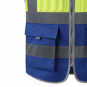 เสื้อกั๊กนิรภัยสะท้อนแสงสองสี โพลีเอสเตอร์ ระบายอากาศได้ดี ป้องกันรอยยับ ป้องกันการหดตัว มีหลายกระเป๋า ไซส์ใหญ่ สำหรับผู้ชาย - Product Image 5