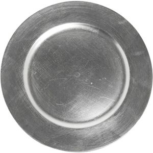 Elegant Silver Metallic Charger Plate Bulk <b>Round</b> <b>Brushed</b> Service Under Plate Decor Wedding Event Catering Table Decor Underplate - Product Image 1