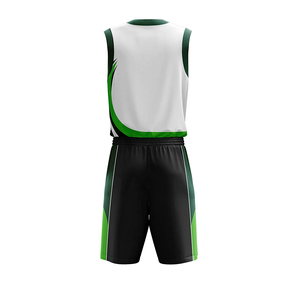Nouvel ensemble d'uniformes de basketball personnalisés OEM pour hommes, réversibles, respirants, en polyester de haute qualité, avec impression personnalisée, modèle vierge - Product Image 4