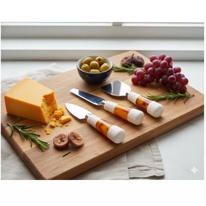 High Quality Stainless Steel <b>Cheese</b> <b>Knife</b> <b>Set</b> With Resin Handle Spreader Essential Baking Pastry Tools Serving Fork Tableware - Product Image 1