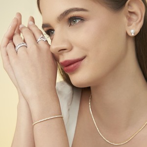 2.4CT Round Brilliant Lab Grown Diamond Tennis <b>Bracelet</b> 9K Yellow Gold Wholesale Custom Fine Jewelry Manufacturer - Product Image 4