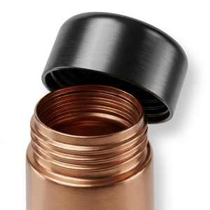 ขวดน้ำทองแดงลายตะวันออกแบบพกพาพร้อมฝาสีดำ - Product Image 4