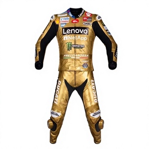 Traje de Motociclismo Marc Marquez MotoCP Rucati 1 Pieza, Traje de Carreras de Cuero Vacuno/Canguro para Motocicleta/Pista/Conducción, Nivel CE 2 - Product Image 1