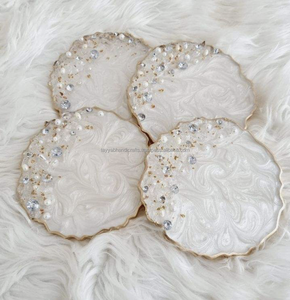 Posavasos de Resina Epoxi y Madera Cuadrados o Redondos Personalizados de Alta Calidad con Soporte, Juego de la India - Product Image 1