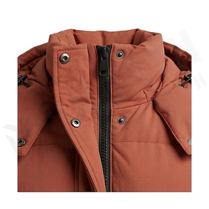 Hooded Quilted Waterproof <b>Bubble</b> Jacket Black Full Sleeve Winter Windproof Cotton Shell Knitted Fabric Polyester Filling Stand - Product Image 4