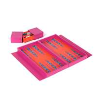 Jeu de Backgammon Personnalisable en Cuir Bleu Fait Main avec Étui de Voyage Pliable, Dés et Gobelet à Dés – Durable et Écologique