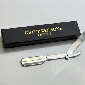 GETUP Stainless Steel <b>Single</b> <b>Blade</b> Safety <b>Razor</b> Men's Wet Shaving Barber Shop Use Silver Color - Product Image 4