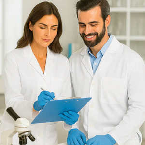 Batas de Laboratorio Blancas de Manga Larga de Poliéster y Algodón para Hombre, Uniformes Médicos Personalizados al por Mayor para Hospitales, Enfermeros, Doctores y Farmacéuticos - Product Image 2