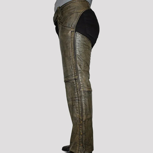 Pantalones de Cuero Desgastado para Hombre, Estilo Vaquero Occidental, Protección Completa para las Piernas, Ajuste Ajustable - Product Image 3