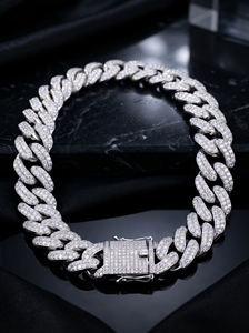 RCK Global Cadena Cubana Miami de 20mm con Moissanita Iced Out, Joyería Hip Hop, Collar de Plata 925 para Hombre - Product Image 5