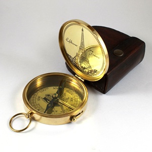 Boussole de survie en laiton vintage antique boussole de poche en métal pour la navigation en plein air-pour la randonnée Camping chasse - Product Image 3