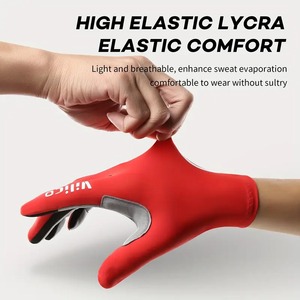 FITME SPORTS Gants de cyclisme pour hommes en cuir rouge écologiques lavables de haute qualité, légers, respirants, antidérapants et fins - Product Image 3