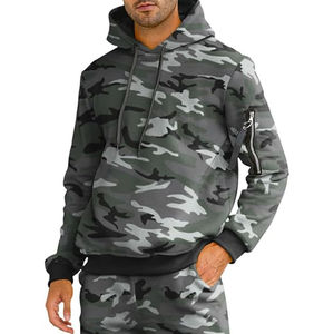 Sweat-shirt à capuche camouflage pour homme, manches longues, cordon de serrage, survêtement décontracté, coupe régulière, vêtements d'automne avec poches latérales - Product Image 1