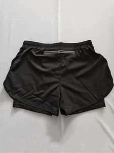 Shorts de course pour hommes noirs à séchage rapide et respirants avec poches, taille élastique, style sportif, longueur courte - Product Image 6