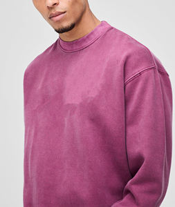 Sweat-shirt pour homme de haute qualité, col rond, violet, coupe classique, imprimé lettres sur le devant, vêtement décontracté pour l'automne, 100% coton, tricoté - Product Image 3