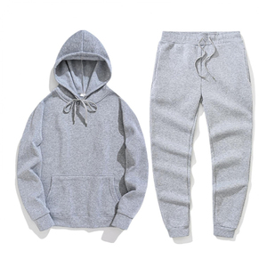 Unisex Gray Hooded Sweatshirt Full Sleeve Solid Color Casual <b>Pullover</b> With Side Pockets And Drawstring Closure - Product Image 4