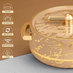 Cacerola de Cerámica Moderna de Lujo con Patrón de Mármol, Tapa Redonda, Asas de Aleación de Zinc, Revestimiento de Esmalte, Diseño Duradero - Product Image 3