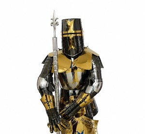 Armadura de Caballero Medieval de Metal Negro y Dorado, Traje Completo de Armadura Corporal 3D, Conjunto de Disfraz para Adultos - Product Image 2