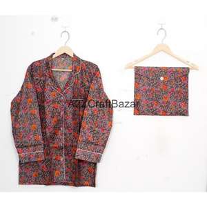 Nueva Llegada, Conjunto de Pijamas Largos de Algodón 100% con Diseño Floral de TOPSHOP, Cintura Elástica, Manga Larga, Suave, Liso y Transpirable - Product Image 2