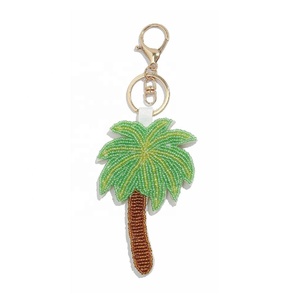 Palm <b>Tree</b> Glass Beaded Bag Charms Hold to Keys or Bag Charm Key Chains for Girls Woman Bag Purse Car Key Birthday Gift Accessory - Product Image 1