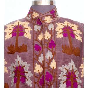 Chaqueta de algodón cotrize hecha a mano, ecológica, de estilo playero, para invierno, informal, para mujer, con cierre de botones y bordado floral. - Product Image 2