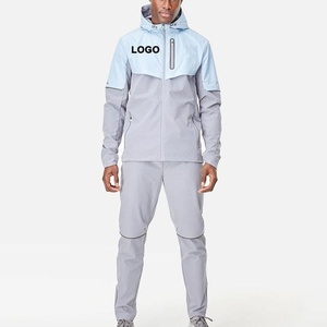 Quarter-Zip Tracksuit Hoodie Jogger Set Cotton <b>Fleece</b> Unisex Oversized Sweatsuit Custom Logo Wholesale Knitted Fabric <b>Lined</b> - Product Image 1
