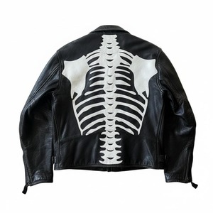 เสื้อแจ็คเก็ตมอเตอร์ไซค์หนังแท้ Shaheen Skeleton สำหรับผู้ชาย หนังวัวแท้ กันลม เป็นมิตรกับสิ่งแวดล้อม พร้อมระบบทำความร้อน สไตล์สตรีทแวร์ - Product Image 3