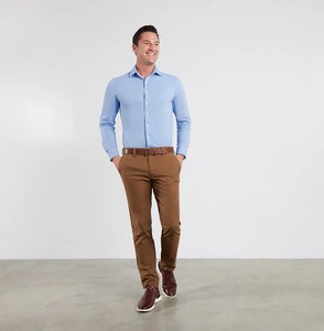 100% Cotton Men's Long Sleeve Formal Summer Dress <b>Shirt</b> Stand Collar Single <b>Button</b> Closure Eco-Friendly Breathable Comfortable - Product Image 5