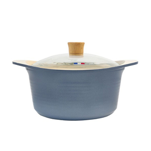 Pentola Blu Aluart con Coperchio in Vetro Pyrex - Product Image 1