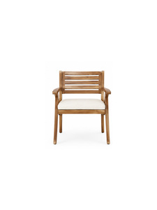 Chaise de salle à manger en bois écologique au design moderne avec accoudoirs, pour la maison, les appartements et l'extérieur - Product Image 1