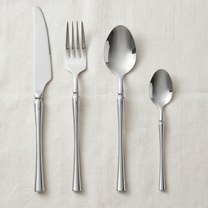 Ensemble de couverts minimalistes en acier inoxydable avec finition miroir haute brillance, compatibles lave-vaisselle, pour mariage et repas - Product Image 1