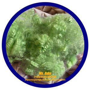 Green Hollow Staple Polyester Fiber Filling <b>Material</b> A Grade 15D Recycled for Toy <b>Sofa</b> Pillow - Product Image 2