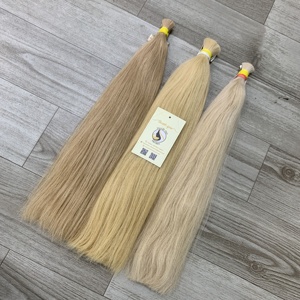 Nouveauté Cheveux vierges russes Cheveux humains en vrac droits naturels blond clair avec vague profonde lâche directement de l'usine - Product Image 3
