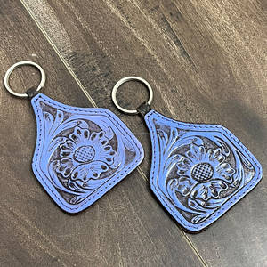 Llavero de Cuero Genuino 2026 con Diseño Floral Grabado, Mini Bolso de Cuero Genuino Personalizado, Porta Llaves de Coche, Precio al por Mayor, Regalos - Product Image 3