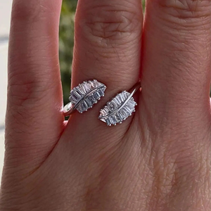 1.3ct Baguette Cut Leaf Shape lab grown <b>Unique</b> Design Engagement Ring Wedding Ring <b>for</b> <b>Her</b> - Product Image 6