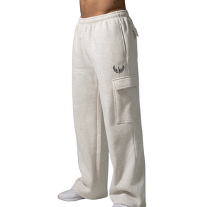 Pantalones Deportivos de Felpa Suave para Mujer, Color Gris Jaspeado, Corte Holgado, con Bolsillos Laterales, para Uso Diario, Gimnasio y Actividades - Product Image 2