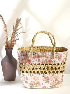 Panier en jonc de mer tressé à la main pour le rangement, panier de rangement artisanal, vente en gros, écologique, fabriqué au Vietnam - Product Image 5