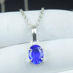 จี้เงินแท้ 925 ประดับแทนซาไนต์ สร้อยคอพลอยประจำเดือนธันวาคม ของขวัญคริสต์มาส เครื่องประดับ - Product Image 6