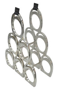 Présentoirs faits à la main style étrier de cheval pour 6 bouteilles de vin, support métallique finition cuivre - Product Image 4